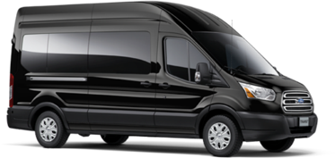 Black Ford Transit van.