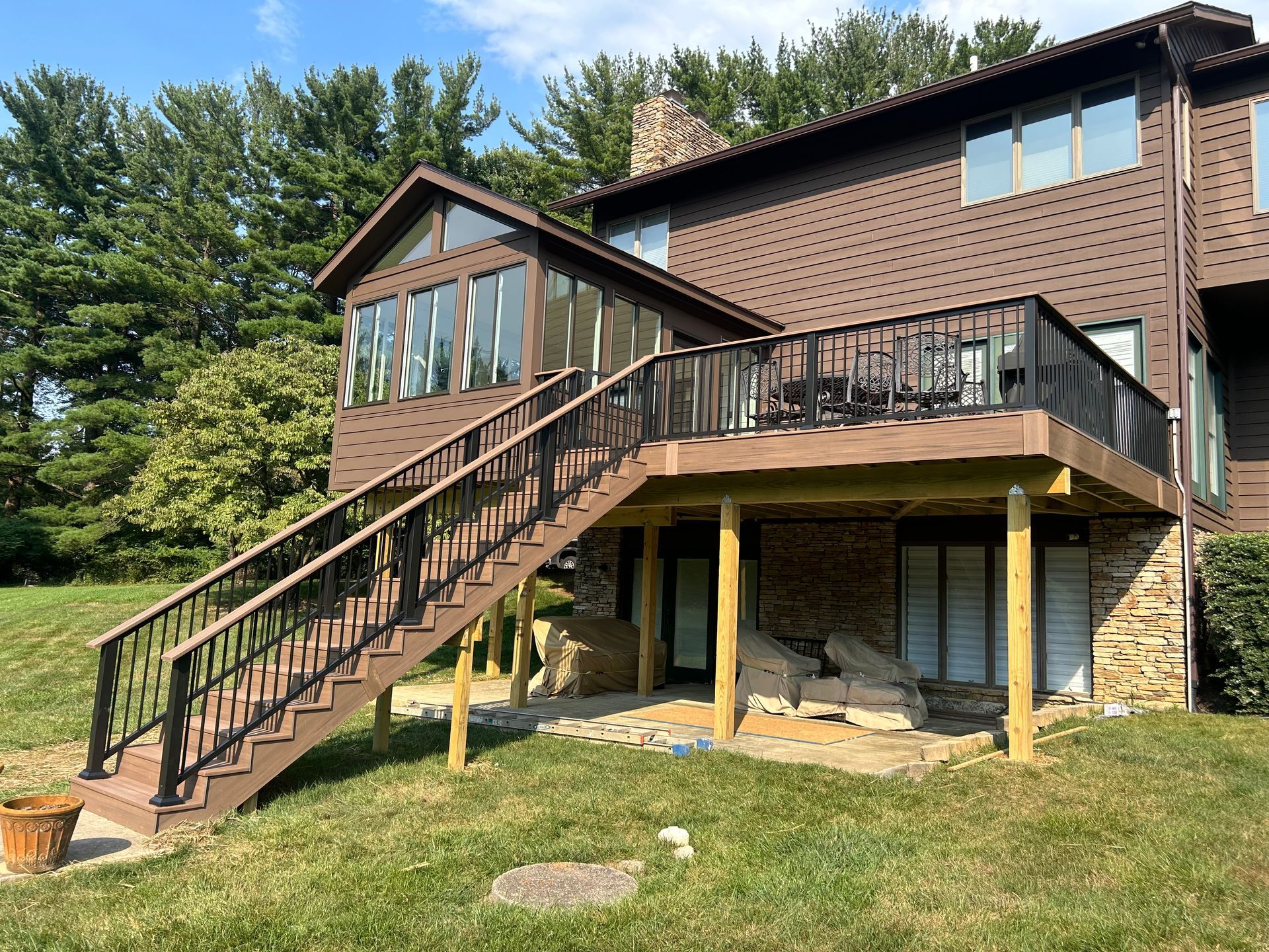 Large Custom deck installed by DreamAway Exterior in Chester County, PA