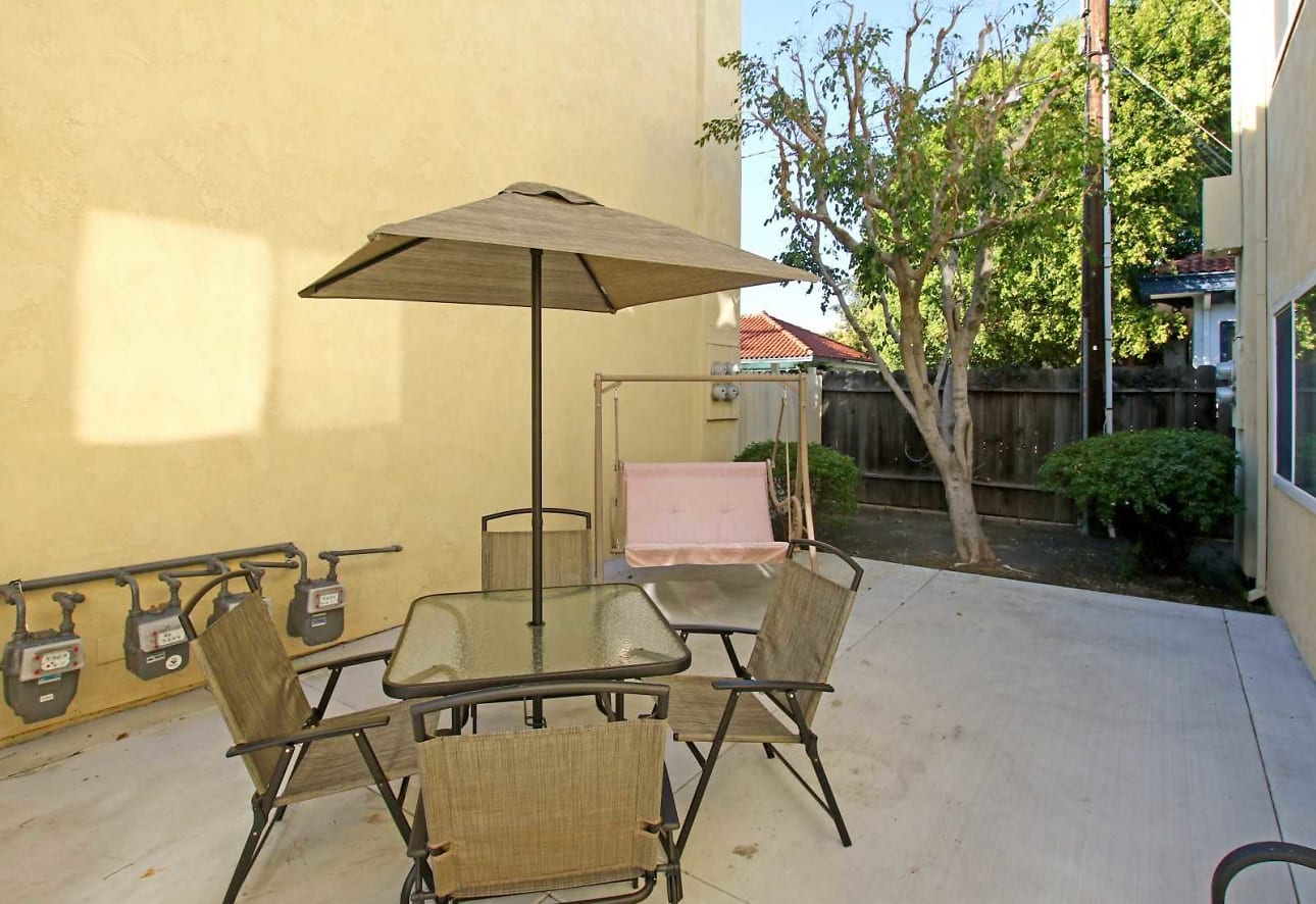 Patio + Barbecue Area | Rancho Yorba Apartments
