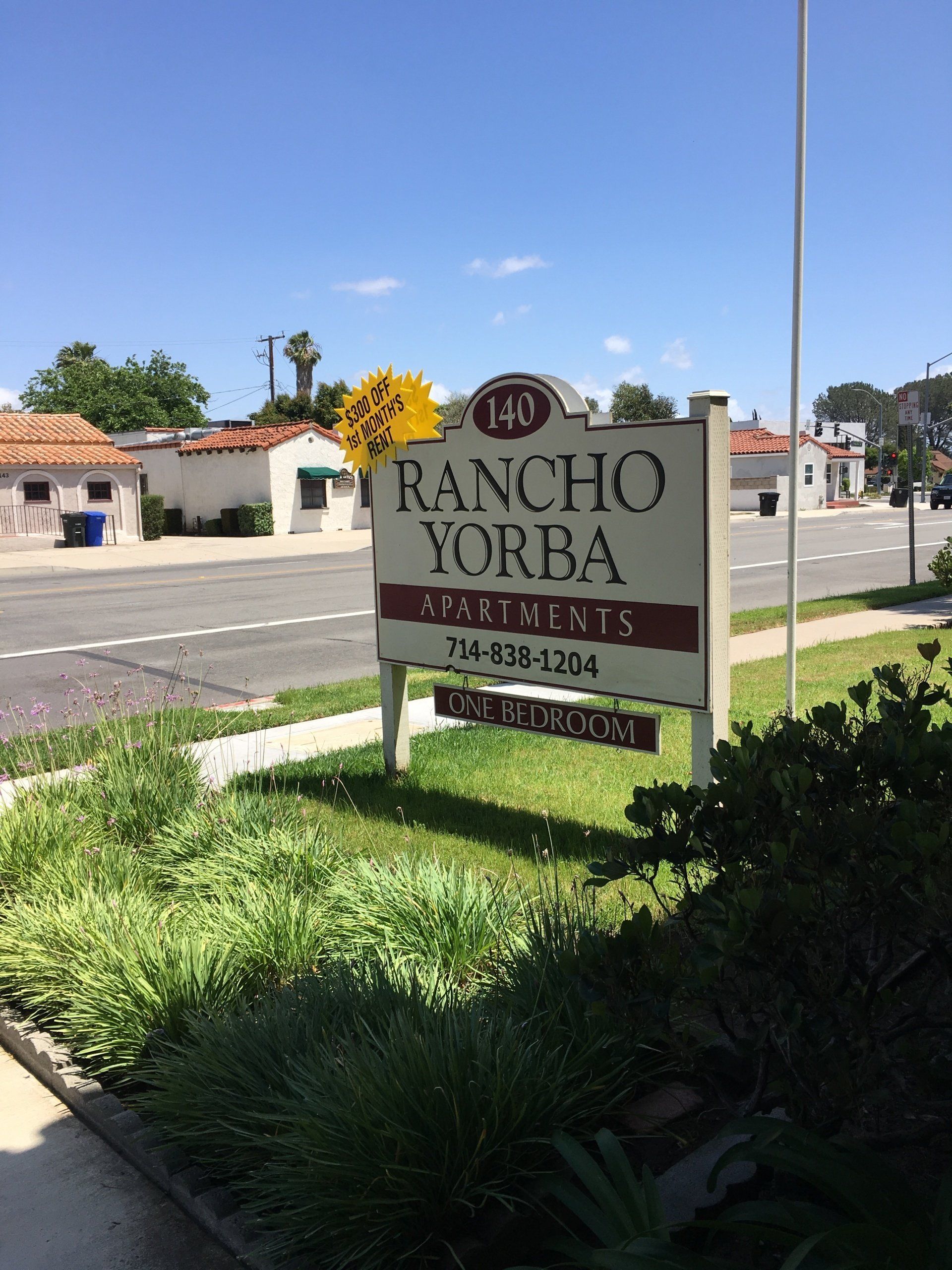 Entrance Sign | Rancho Yorba Apartments