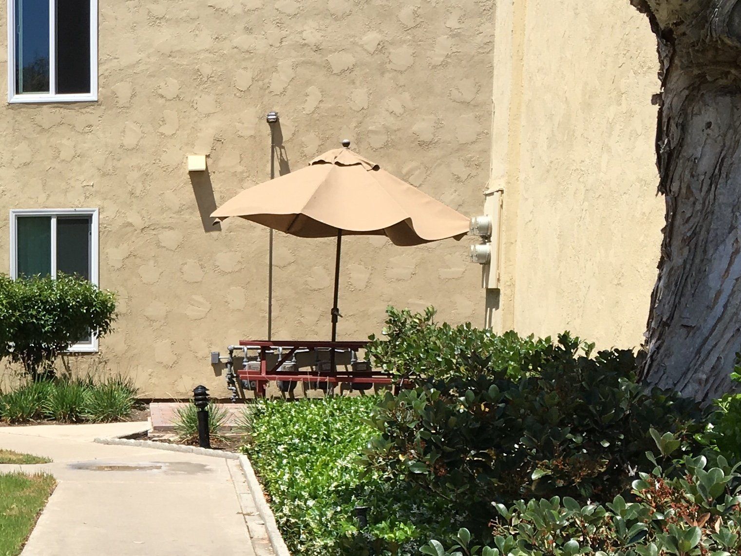 Patio + Barbecue Area | Rancho Yorba Apartments
