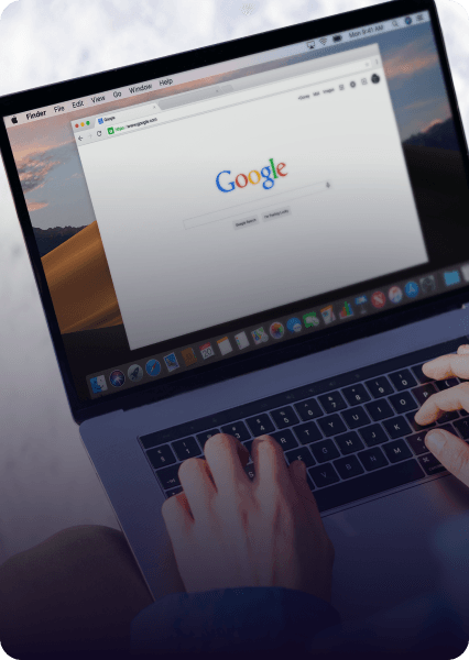 Laptop with google displayed | Cloudeden