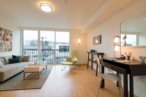 Modern eco-friendly apartment building at H2O Apartments Seattle 
