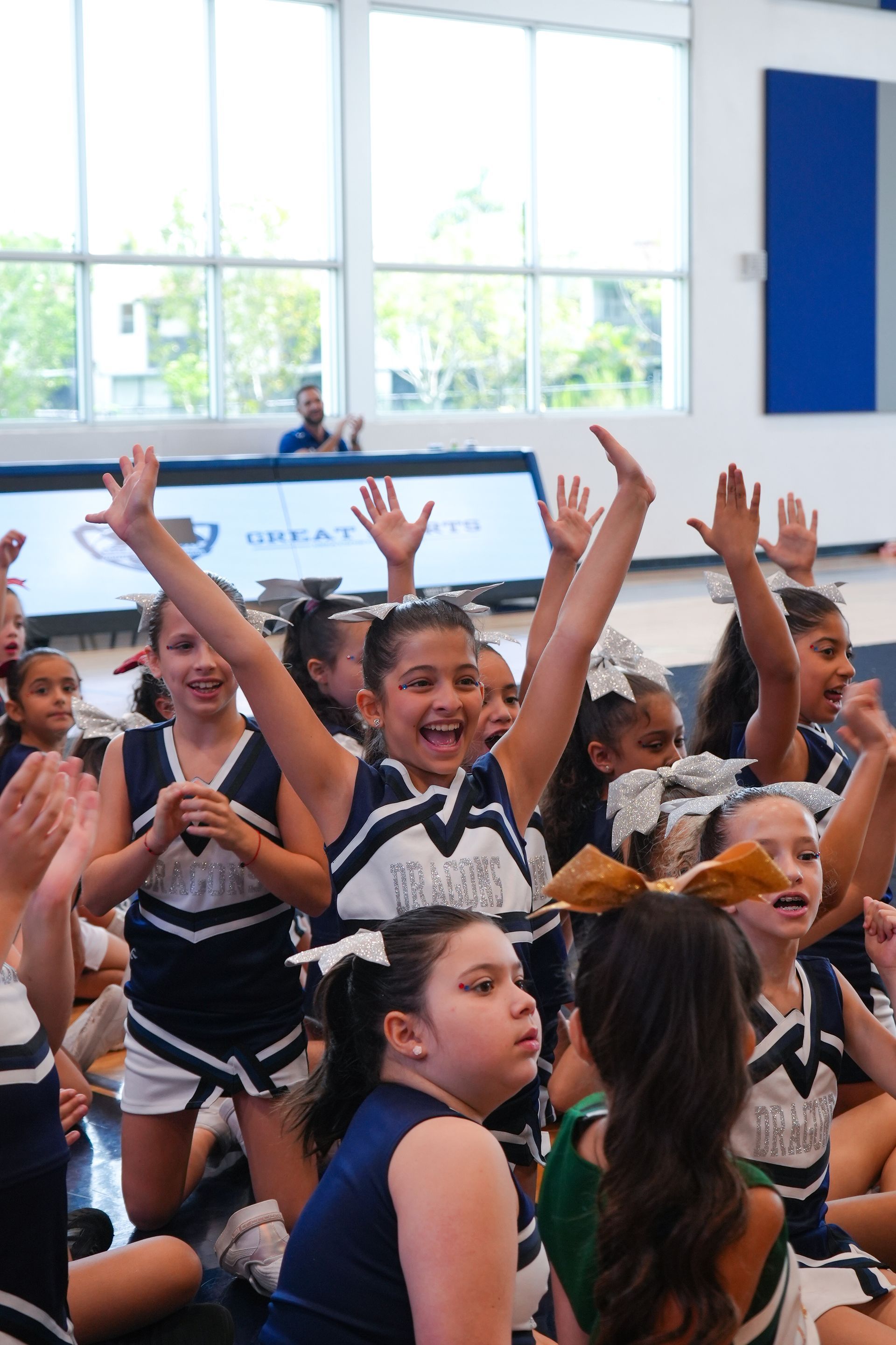 Cheerleaders celebrating during a Great Sports event