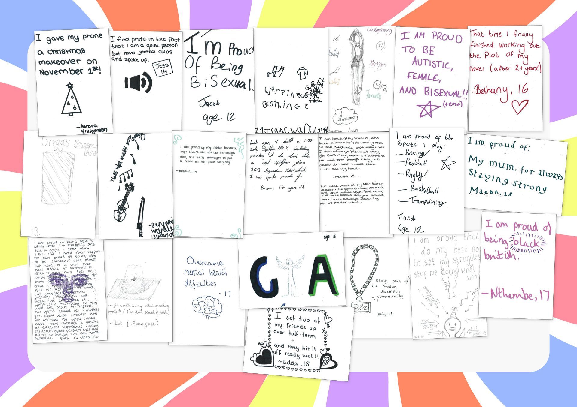 A bunch of papers with one that says ca on it