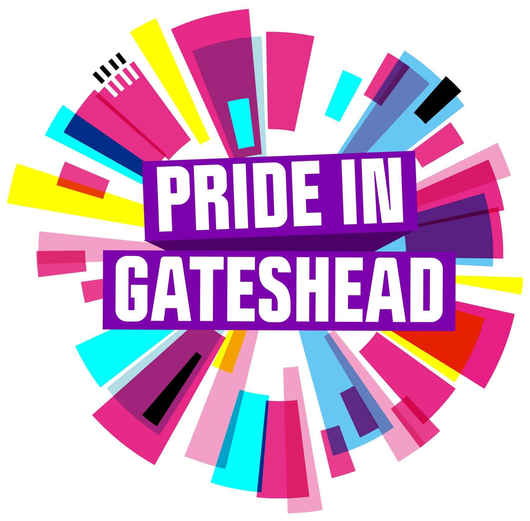 a colorful logo that says pride in gateshead