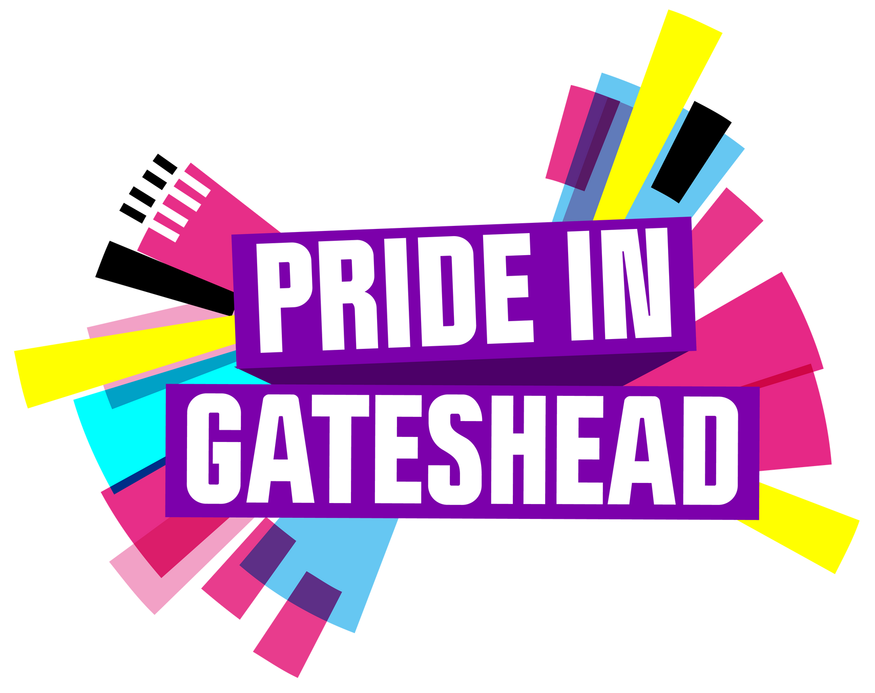 a colorful logo that says pride in gateshead