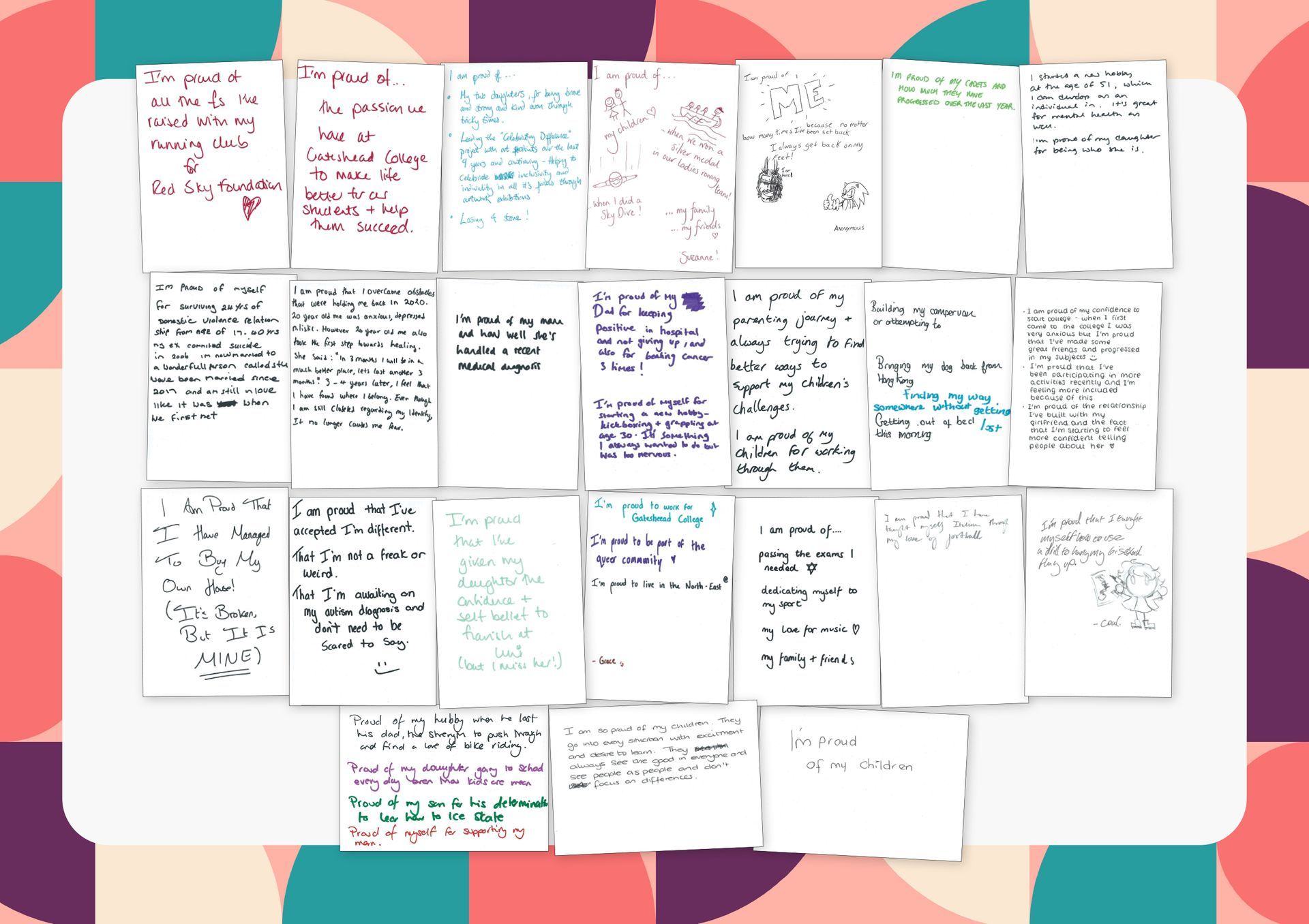 A bunch of papers are stacked on top of each other