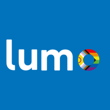 A blue background with the word lumo on it