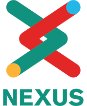 A colorful logo for nexus is shown on a white background