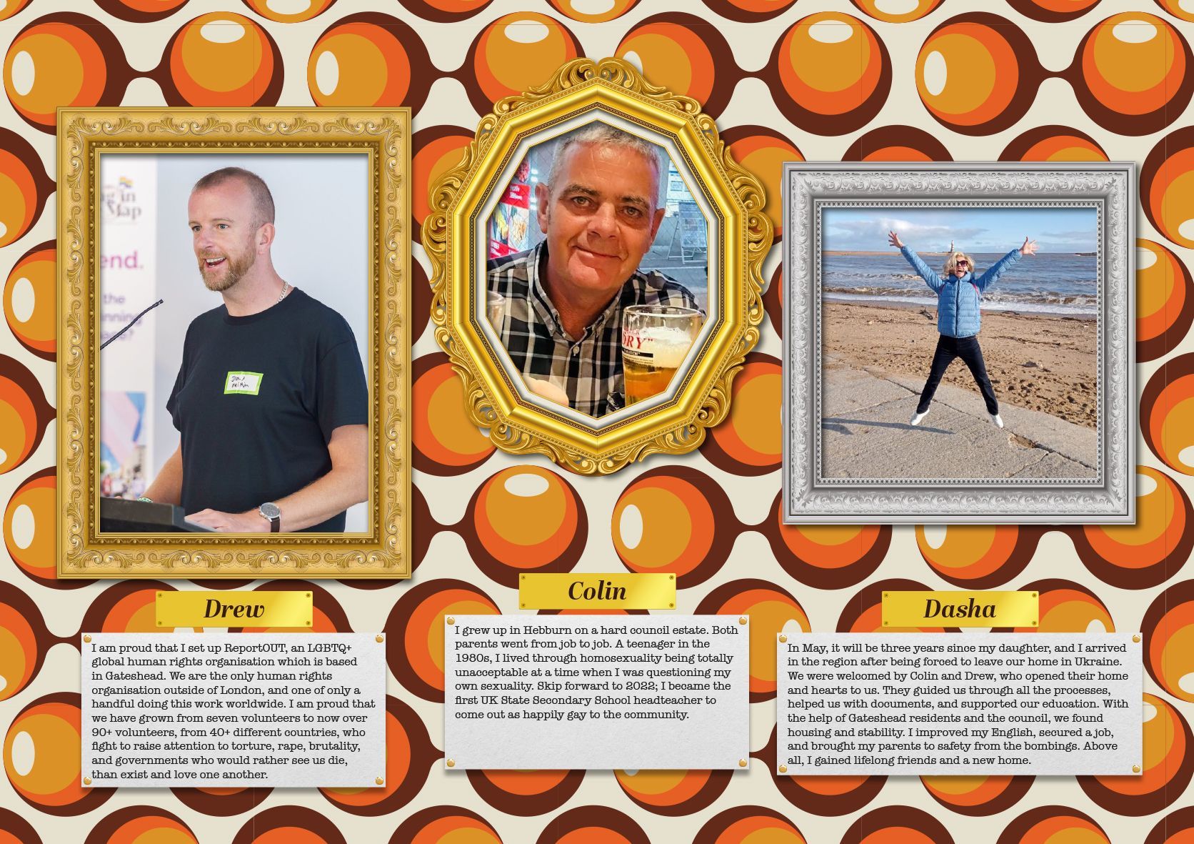 A collage of three pictures with one of them being of a man