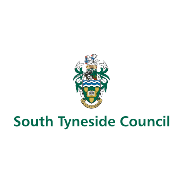 A logo for south tyneside council with a coat of arms