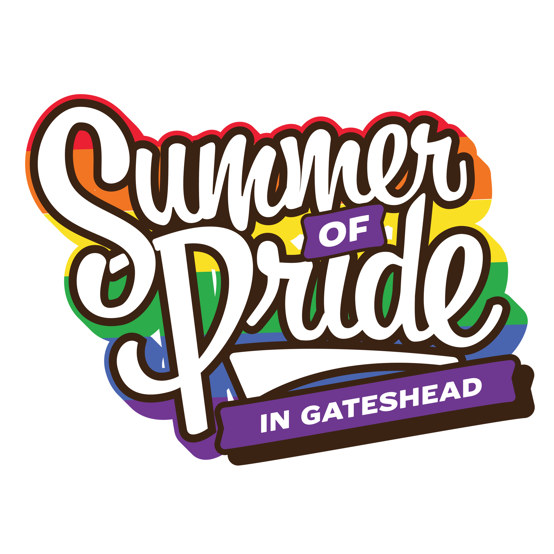 A logo for summer of pride in gateshead.