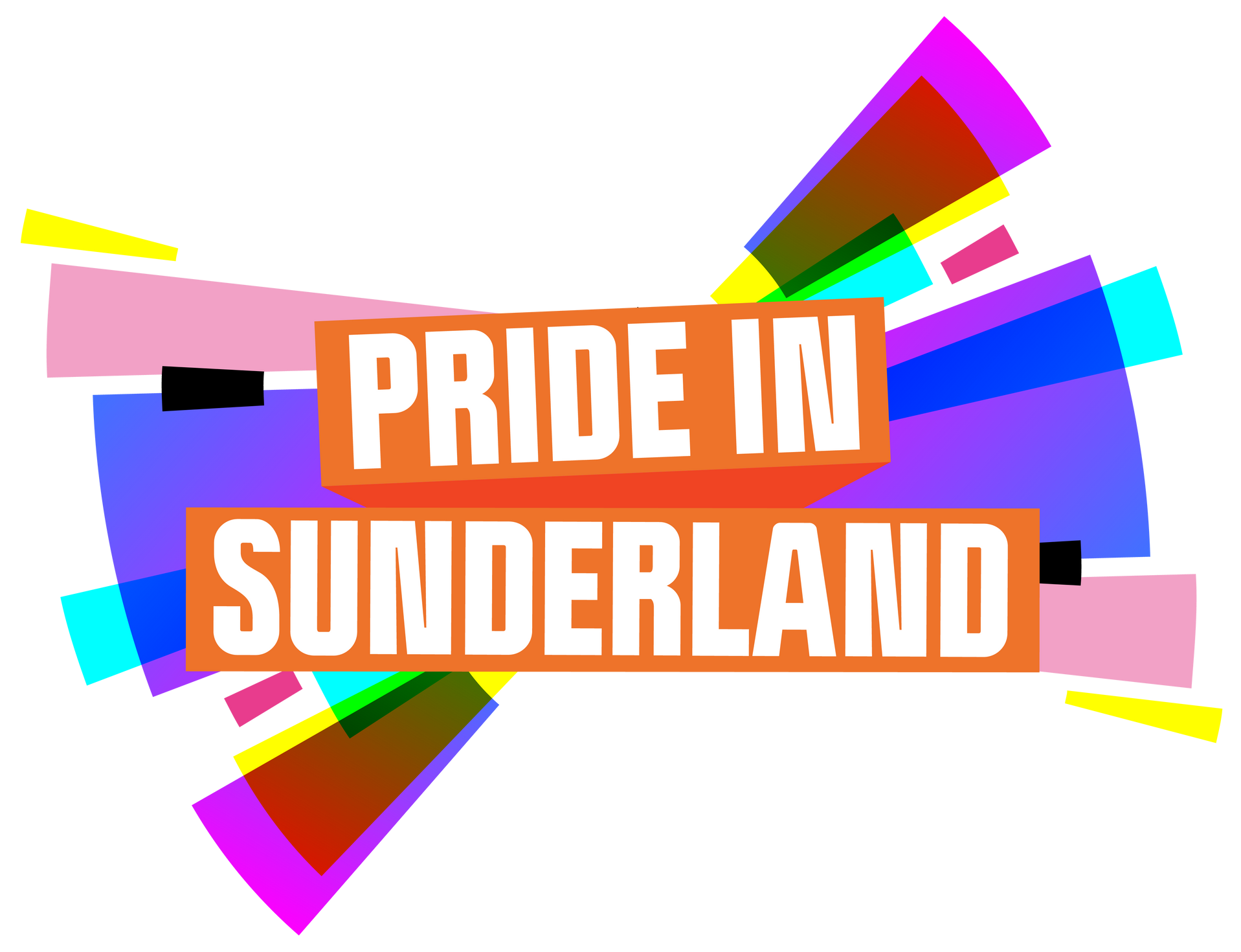 a colorful sign that says pride in sunderland