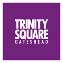 The trinity square gatehead logo is purple and white.