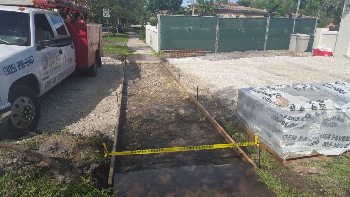Walkway Concrete Construction — Miami, FL — Concrete Services Pump and Finishing Inc.