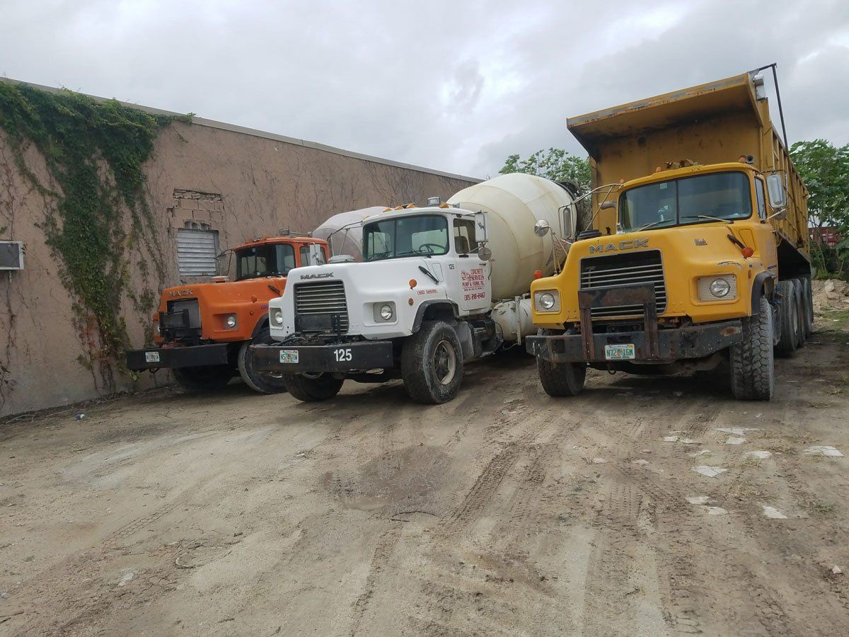 Concrete Trucks — Miami, FL — Concrete Services Pump and Finishing Inc.