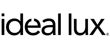 Un logo in bianco e nero per Ideal Lux su uno sfondo bianco.