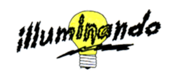 Un disegno di una lampadina con la scritta illuminando sotto