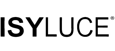 Un logo in bianco e nero per isyluce su uno sfondo bianco.