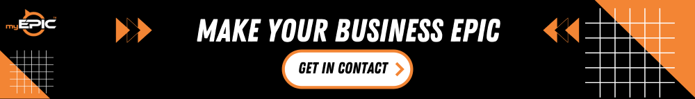 A black and orange banner that says make your business epic