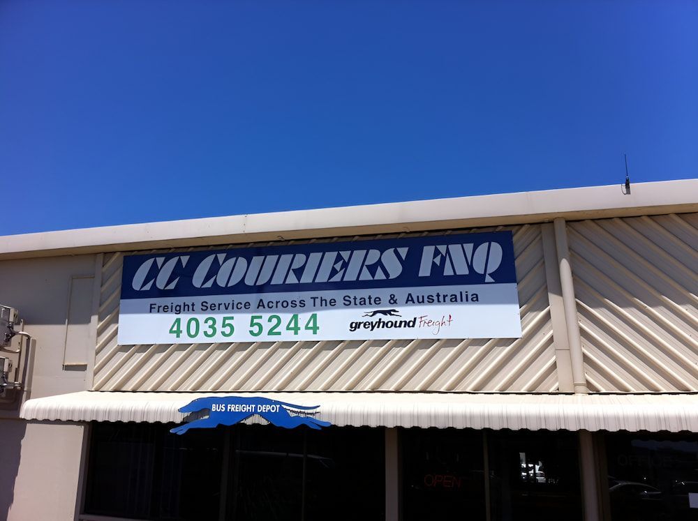 A Building With A Sign That Says Cc Couriers FNQ — CC Couriers FNQ in Portsmith, QLD