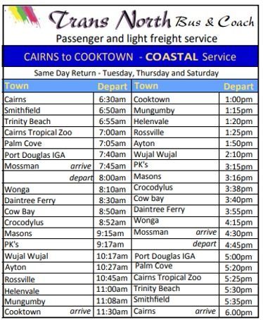 Trans North Bus And Coach Passenger And Light Freight Service Cairns — CC Couriers FNQ in Portsmith, QLD