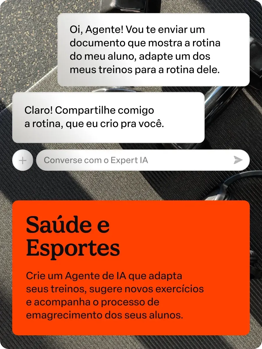 Saúde e Esportes

Crie um Agente de IA que adapta seus treinos, sugere novos exercícios e acompanha o processo de emagrecimento dos seus alunos.