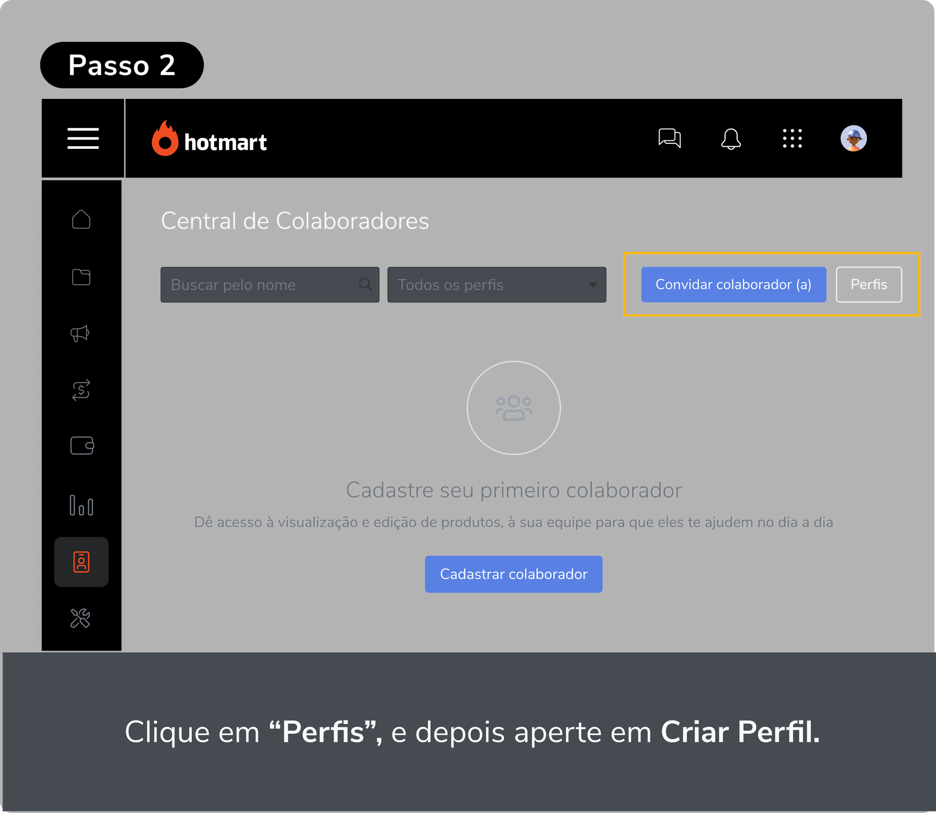 Uma captura de tela de um site que diz passo 2