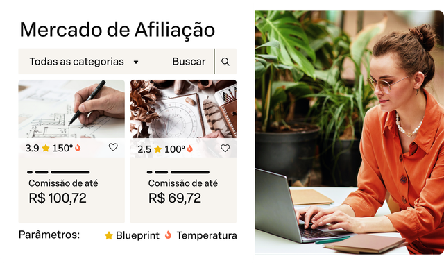 Um vídeo de uma mulher criadora do curso de samambaias com uma camisa amarela está sendo reproduzido em um celular.