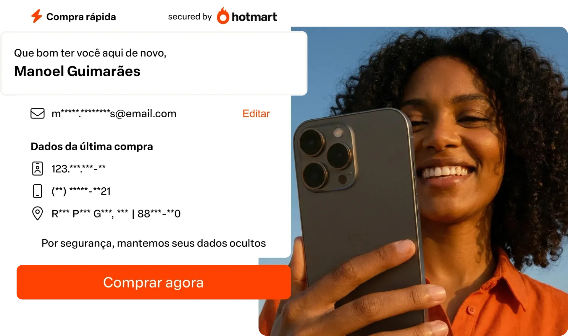 Uma captura de tela de uma página de pagamento com uma marca de seleção verde.