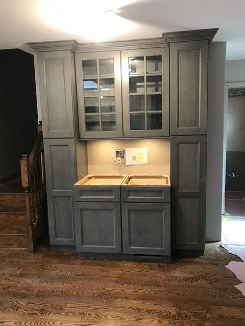Gray Kitchen Cabinets — Tinley Park, IL — Bermar Stripping & Refinishing Inc