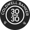 Coldwell Banker 30 Under 30 award seal, white text on black.