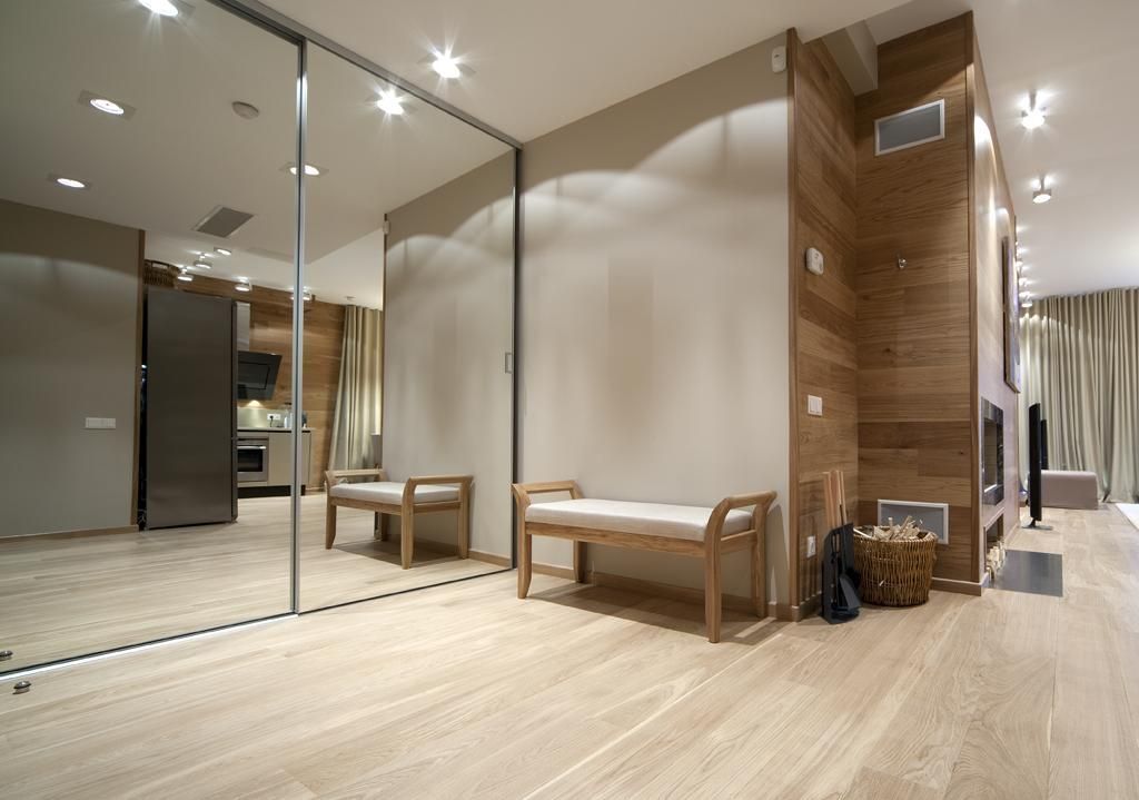Hallway With a Bench and a Mirror on the Wall — Glass & Window Centre, Dubbo, NSW