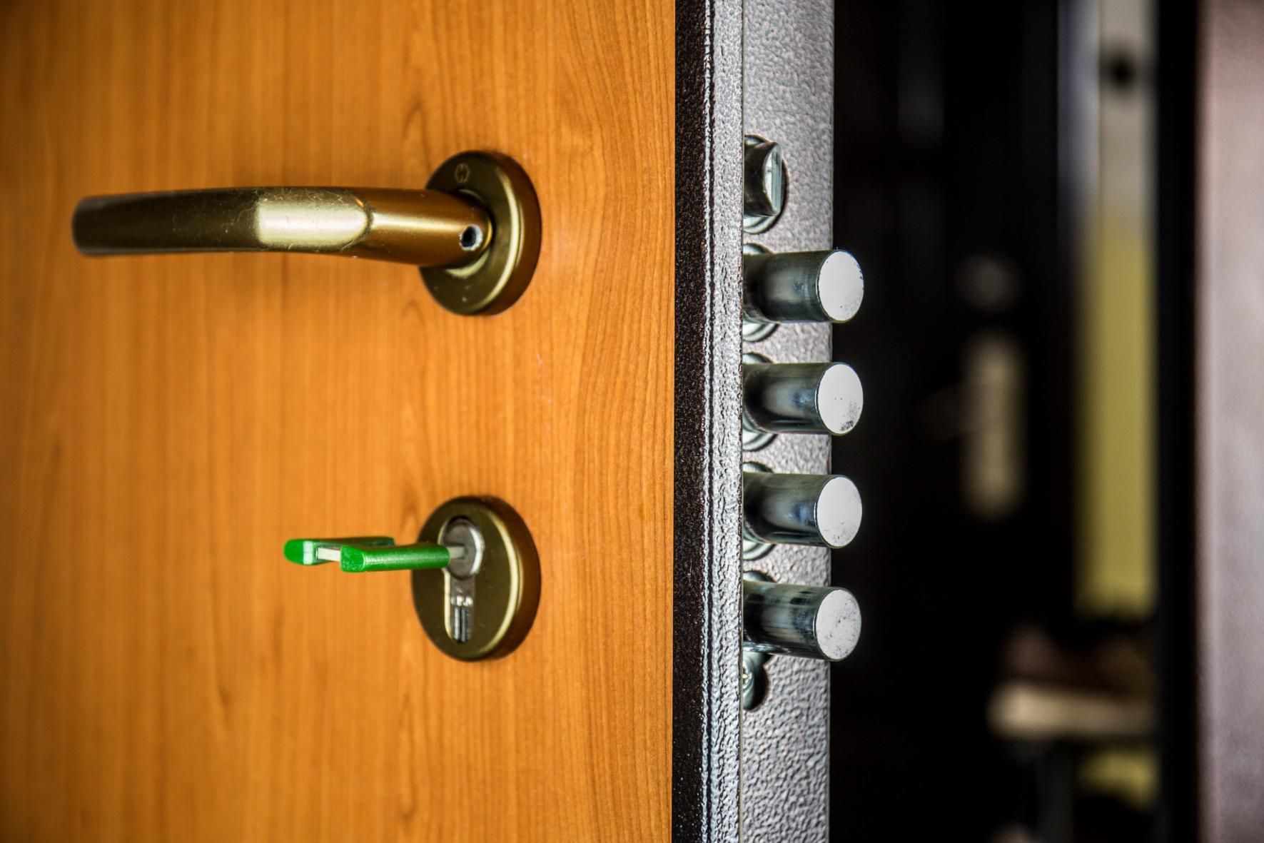 Close Up of a Door With a Key in It — Glass & Window Centre, Dubbo, NSW