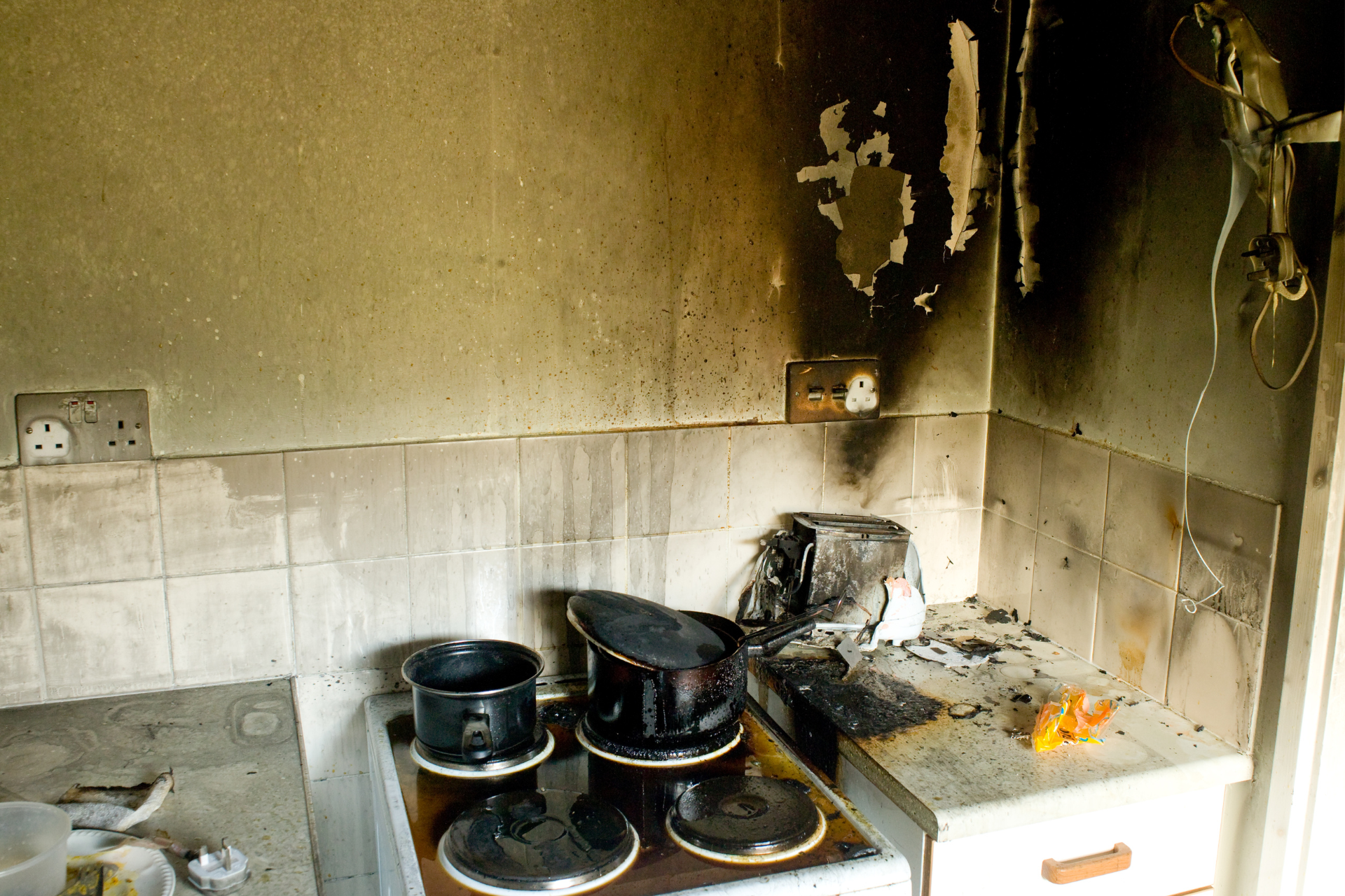 Kitchen fire damage