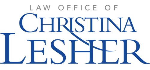 The logo for the law office of christina lesher