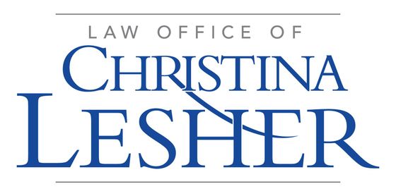 The logo for the law office of christina lesher