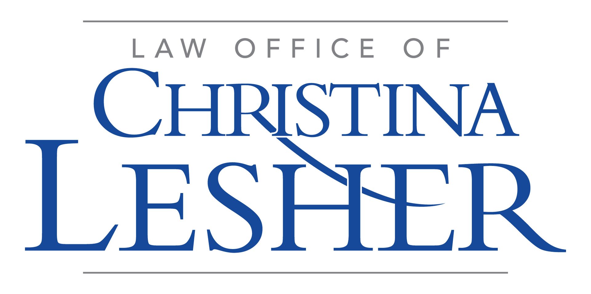 The logo for the law office of christina lesher