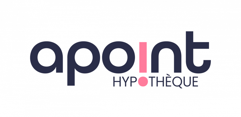Un logo de point hypothèque sur fond blanc.