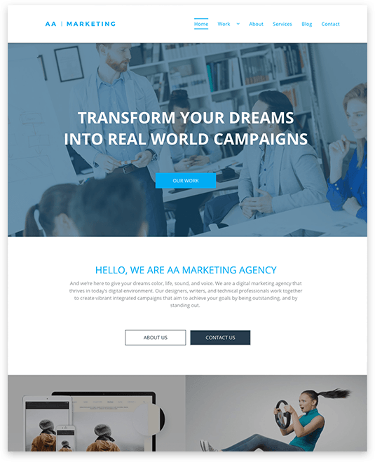 Template premium, Agence de marketing, QuickSite Studio, création et référencement de site web