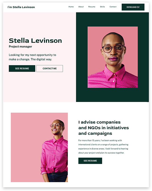 Template premium, CV professionnel, QuickSite Studio, création et référencement de site web
