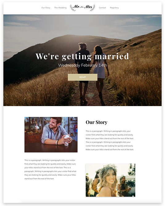Template premium, Mariage, QuickSite Studio, création et référencement de site web
