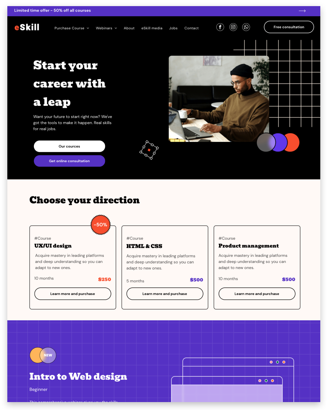Template premium, Formation en ligne, QuickSite Studio, création et référencement de site web