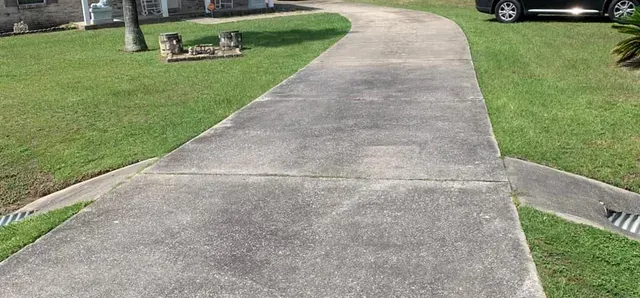 pressure washing concrete surface