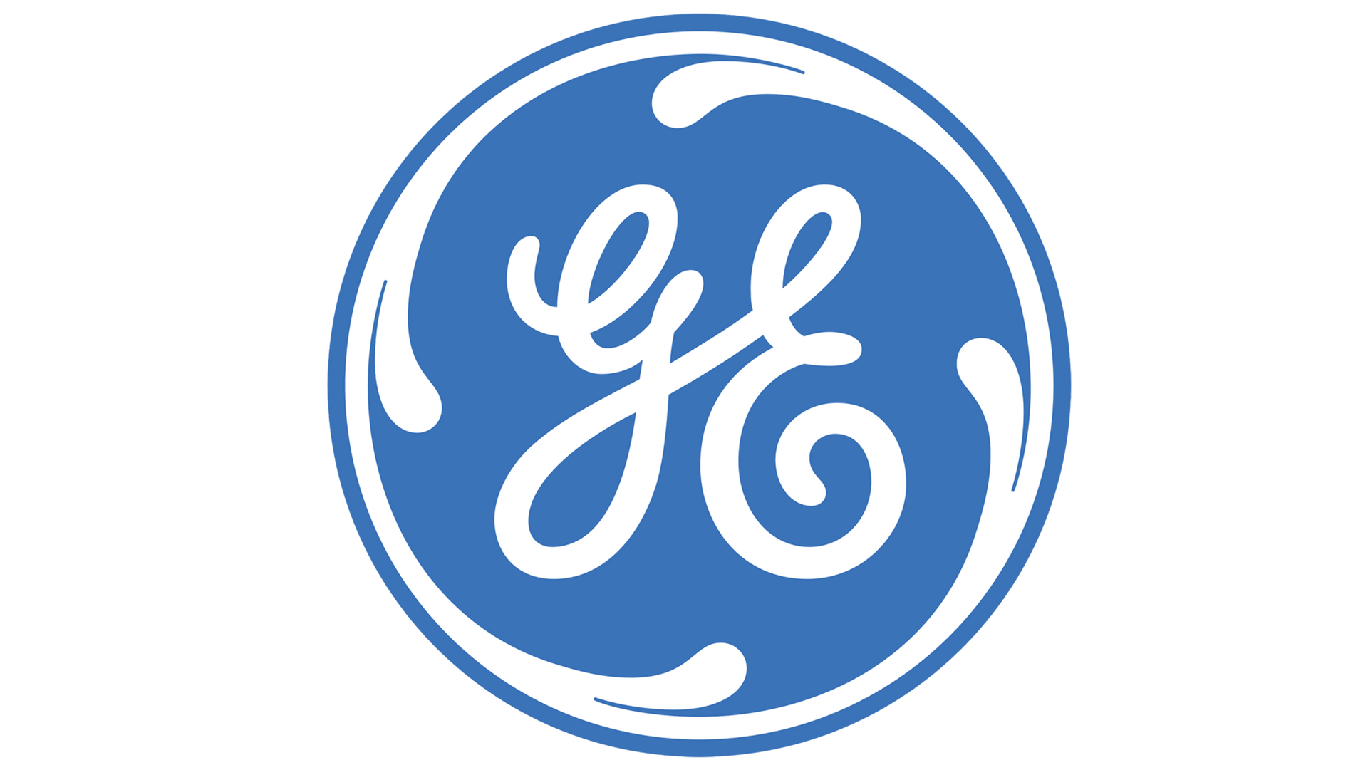 The ge logo is in a blue circle on a white background.