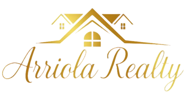 A logo for a real estate company called arriola realty