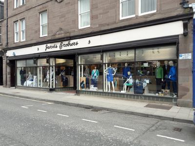 Jarvis brothers store front in Forfar.