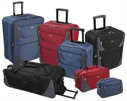 Isolated image of a range of suitcases in Forfar