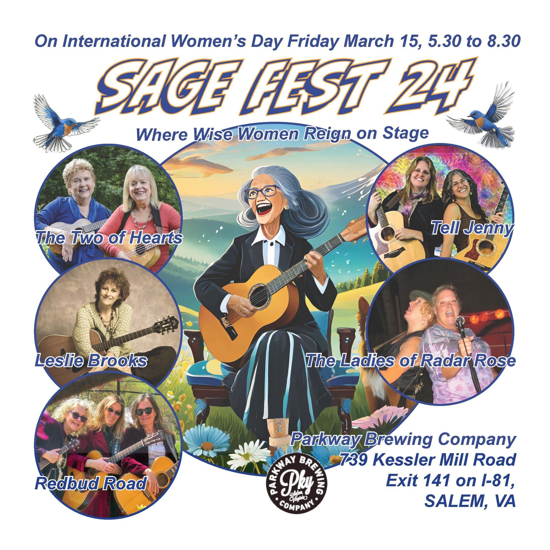 Poster for Sage Fest 24 shows the women who will be playing  music